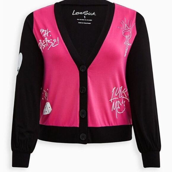 Torrid LOVESICK Cardigan Size 1 - Picture 7 of 8